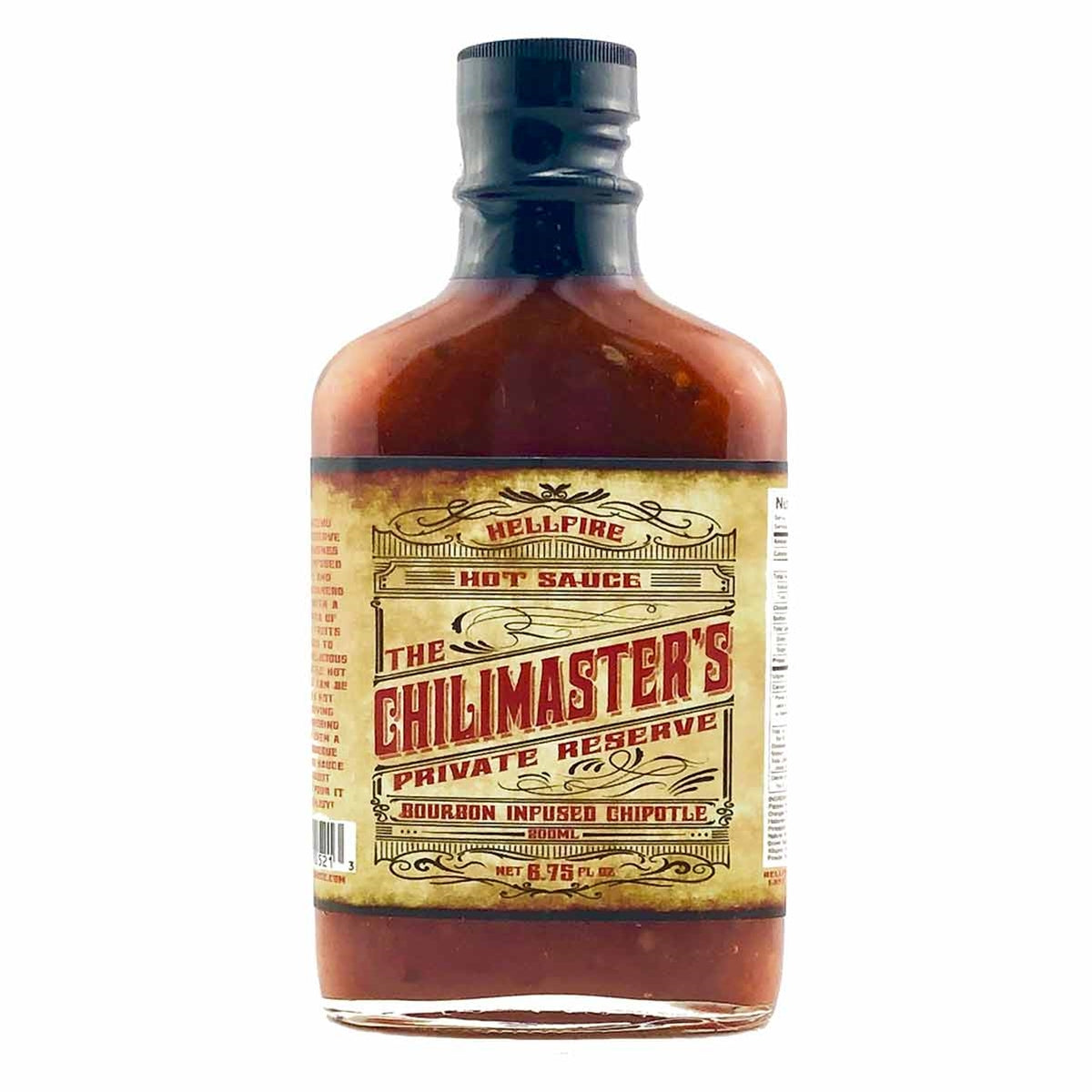 Hot Sauce HellFire The Chili Masters Bourbon Infused Chipotle 6.75 oz Flask Heat 4