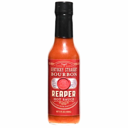 Hot Sauce Kentucky Straight Bourbon Reaper Pepper 5oz  Heat 10 CaJohns Fiery Foods