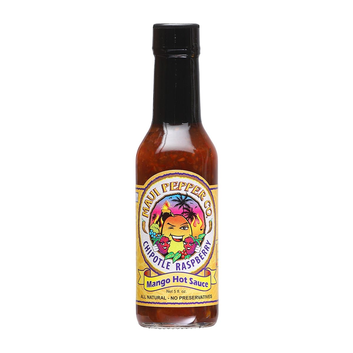 Hot Sauce Maui Pepper Co Chipotle Raspberry Mango  5 oz Heat 6