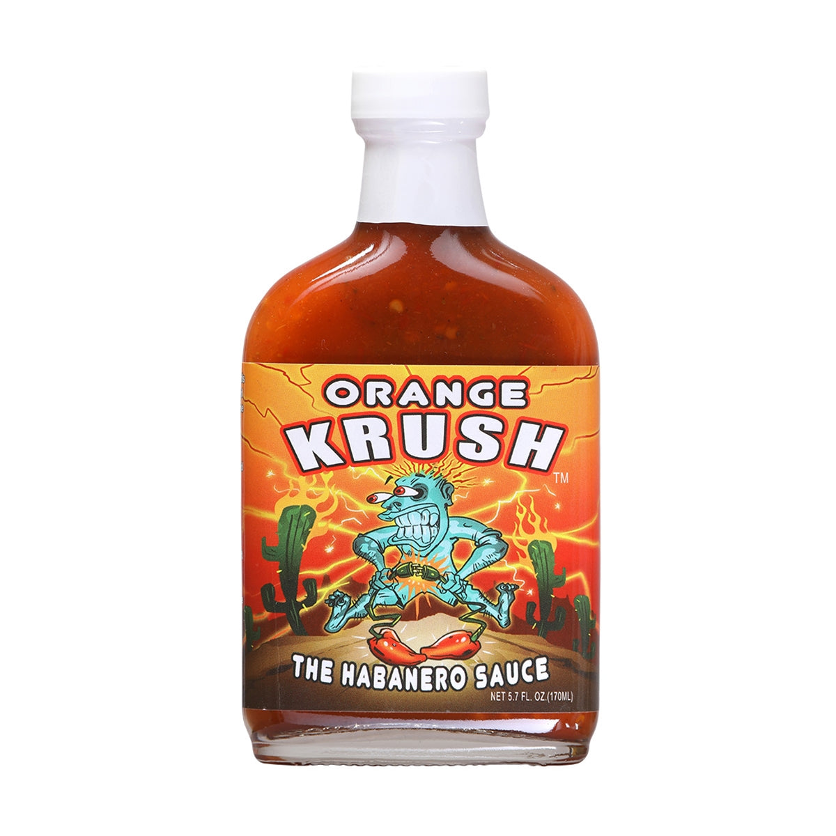 Hot Sauce Orange Krush Habanero 5.7 oz Flask Heat 10