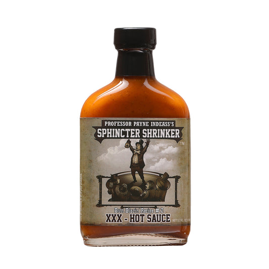 Hot Sauce Sphincter Shrinkter Professor Payne InDeAss's 5.7 oz Flask Heat 8