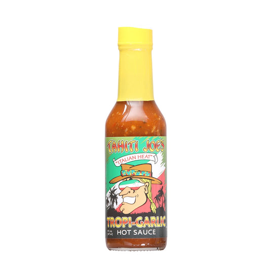 Hot Sauce Tahitis Joes Tropi-Garlic Italian Heat 5 oz Heat 6 *.98