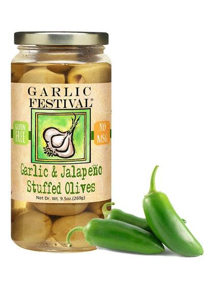 Aceitunas, ajo y jalapeño Festival de ajo 9.5 oz $10.98 