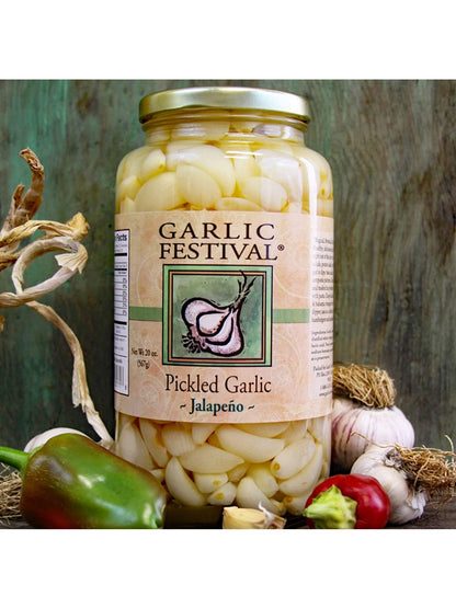 Festival de ajo jalapeño en escabeche, 32 oz, $22.98 