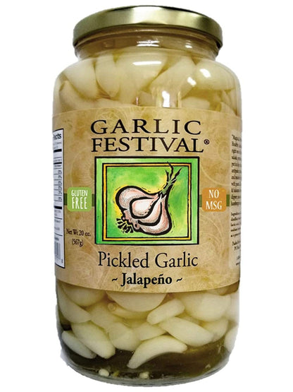 Festival de ajo jalapeño en escabeche, 32 oz, $22.98 