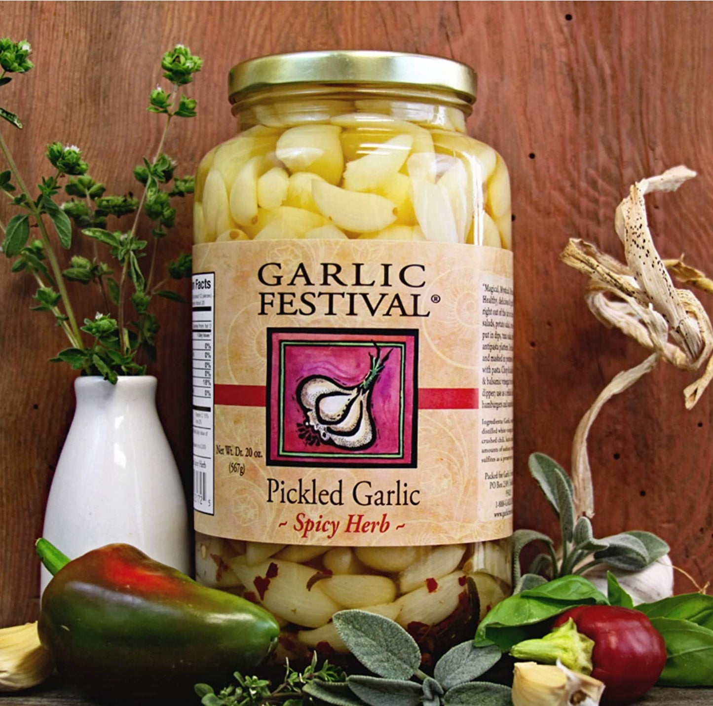 Pickled Garlic Spicy Herb Garlic Festival 32 oz $22.98