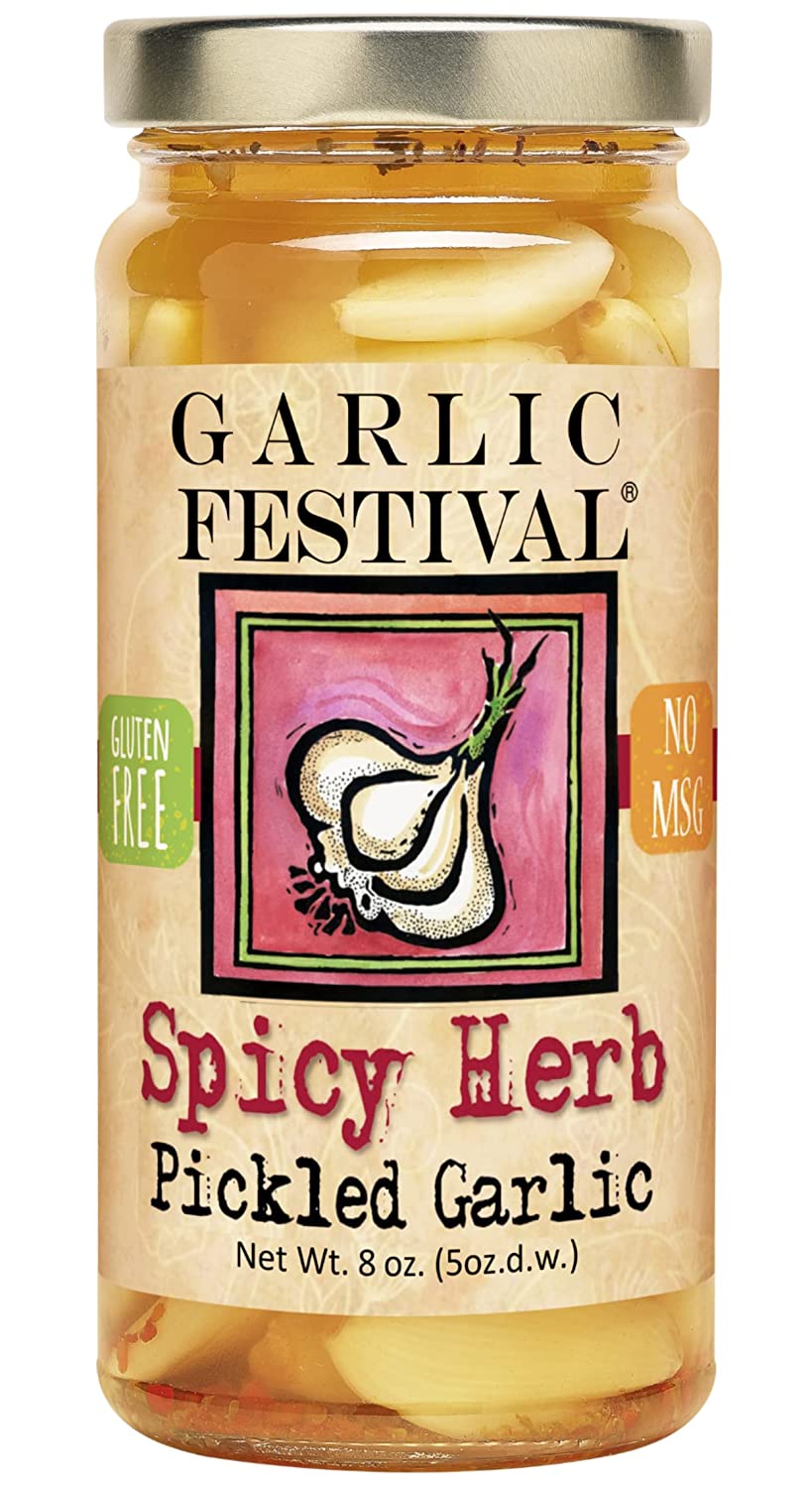 Pickled Garlic Spicy Herb Garlic Festival Foods 8 oz $9.98