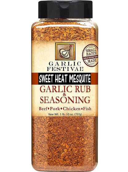 Sweet Heat Mesquite Garlic Rub & Seasoning 1lb10oz Garlic Festival Foods $32.98